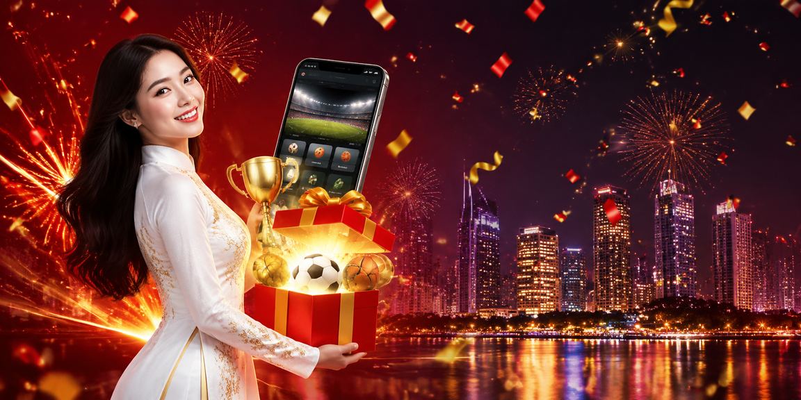 Người phụ nữ Hà Nội mặc áo dài theo dõi kết quả cá cược thể thao trực tuyến trên điện thoại