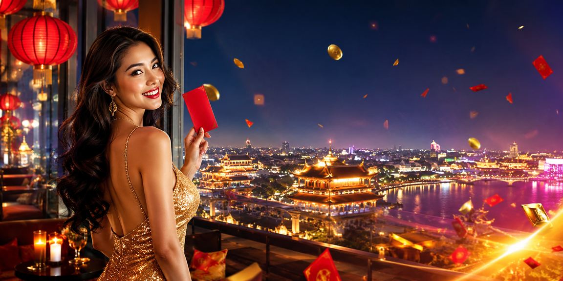 Phong bì đỏ may mắn và đèn lồng trang trí trong dịp lễ tại Huế