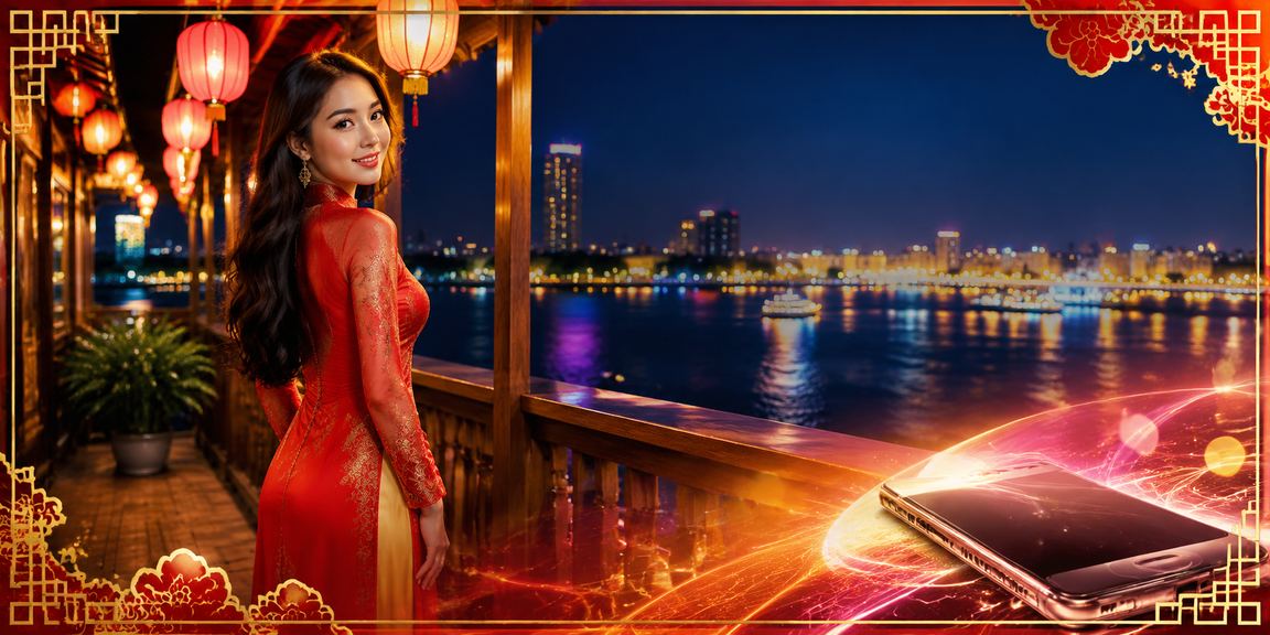 Cảnh sòng bài và cá cược tại vùng Mekong với trang phục áo dài truyền thống