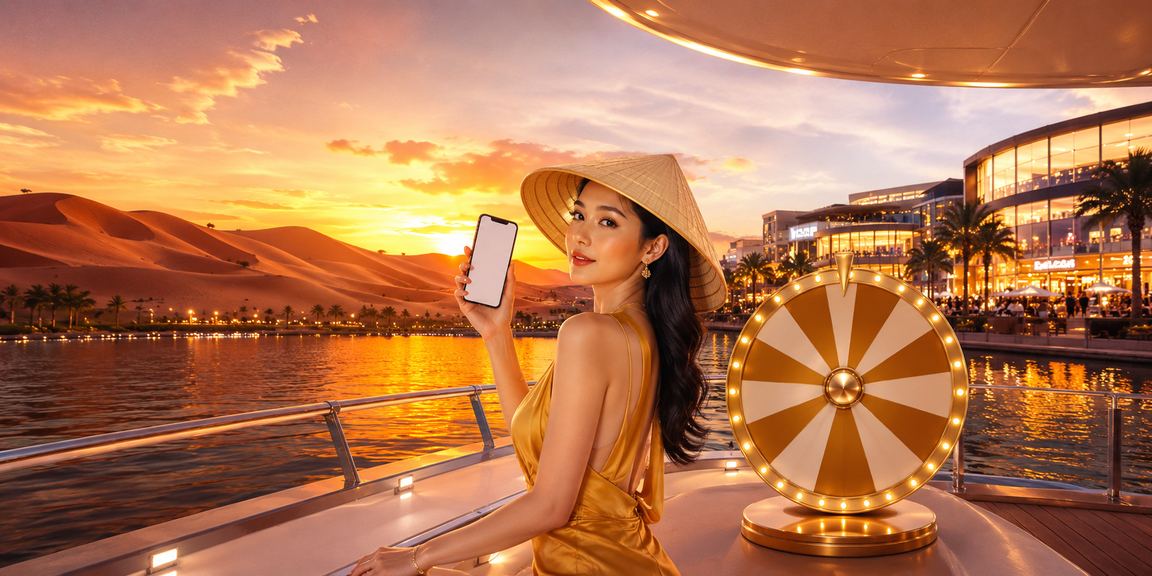Hình ảnh bốc thăm may mắn với nón lá tại Mũi Né