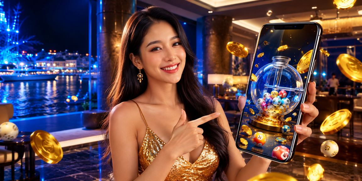 Cô gái cầm vé xổ số bên bãi biển Phú Quốc nắng vàng